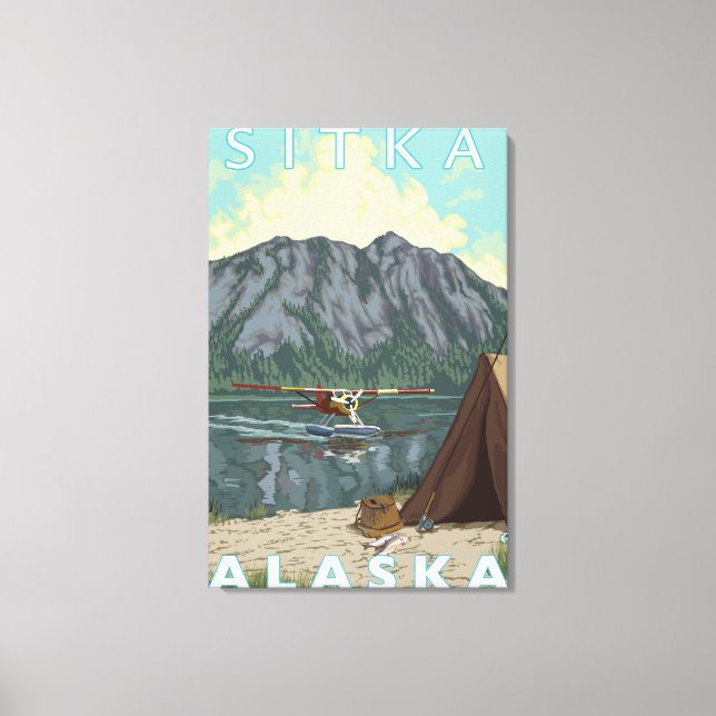 Bush Plane & Fishing - Sitka, Alaska Canvas Print (Front)