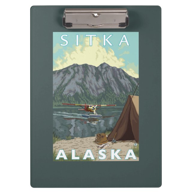 Bush Plane & Fishing - Sitka, Alaska Clipboard (Front)