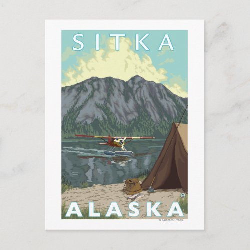 Bush Plane  Fishing _ Sitka Alaska Postcard