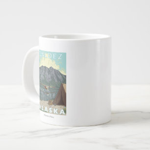 Bush Plane & Fishing - Valdez, Alaska Giant Coffee Mug