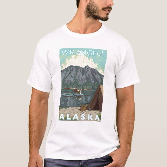 Bush Plane & Fishing - Wrangell, Alaska T-Shirt (Front)