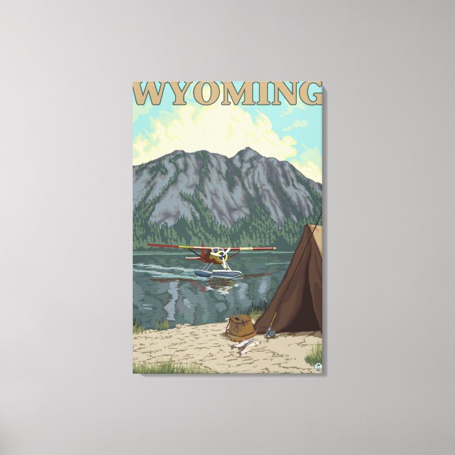 Bush Plane & Fishing - Wyoming Canvas Print (Front)