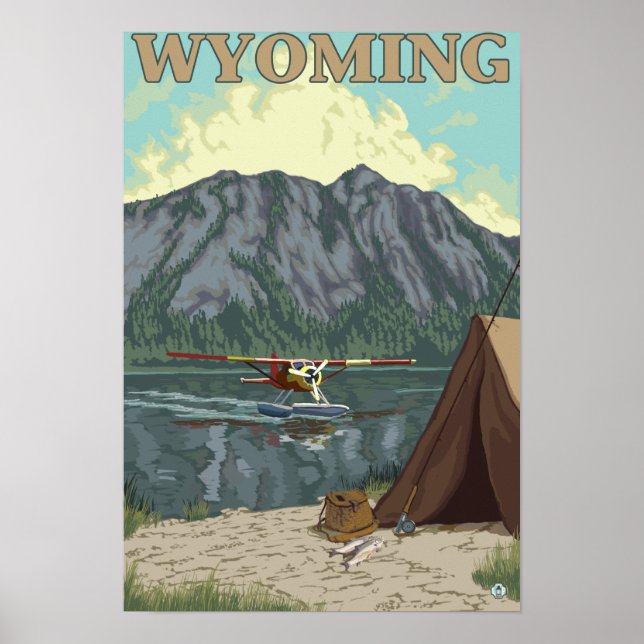 Bush Plane & Fishing - Wyoming Poster (Front)