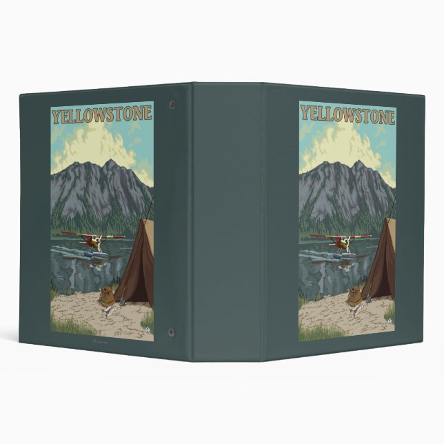 Bush Plane & Fishing - Yellowstone National 3 Ring Binder (Background)