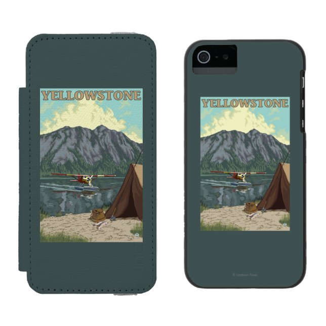 Bush Plane & Fishing - Yellowstone National Incipio iPhone Wallet Case (Side by Side)