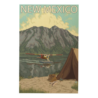 Bush Plane FishingNew Mexico Wood Wall Art