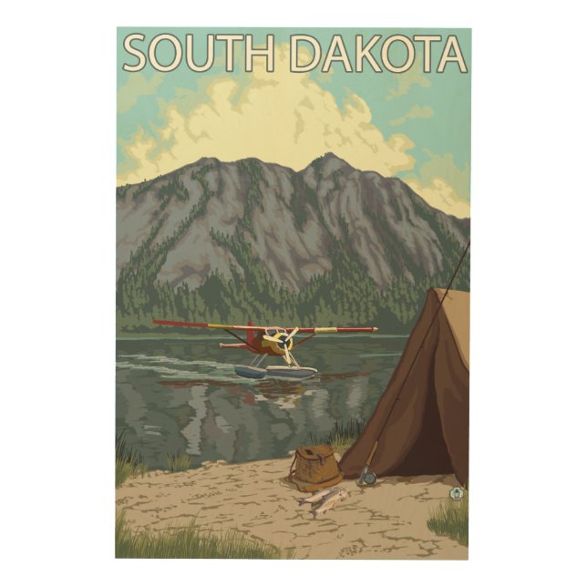 Bush Plane FishingSouth Dakota Wood Wall Art (Front)