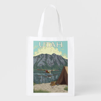 Bush Plane FishingUtah Reusable Grocery Bag