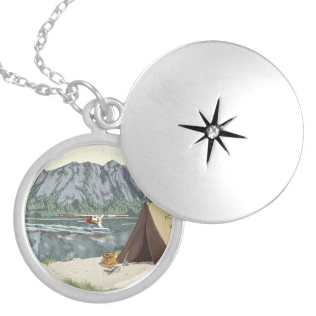 Bush Plant Pilot Locket Necklace (Front)