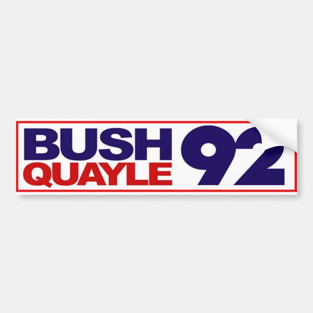 Bush Quayle 1992 Bumper Sticker (Front)