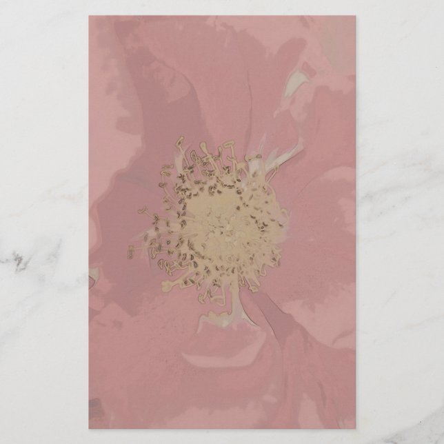 Bush Roses DullPastel Stationery (Front)