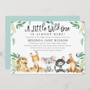 Bush Safari A Little Wild One Baby Shower Invitation