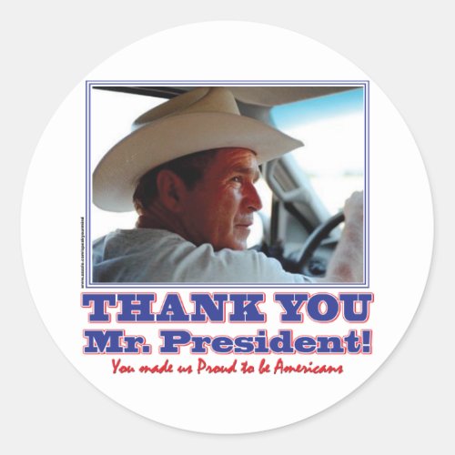 Bush_Thank_You_American Classic Round Sticker