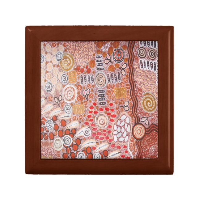 Bush Tucker Aboriginal Jewelry Keepsake Box (Front)