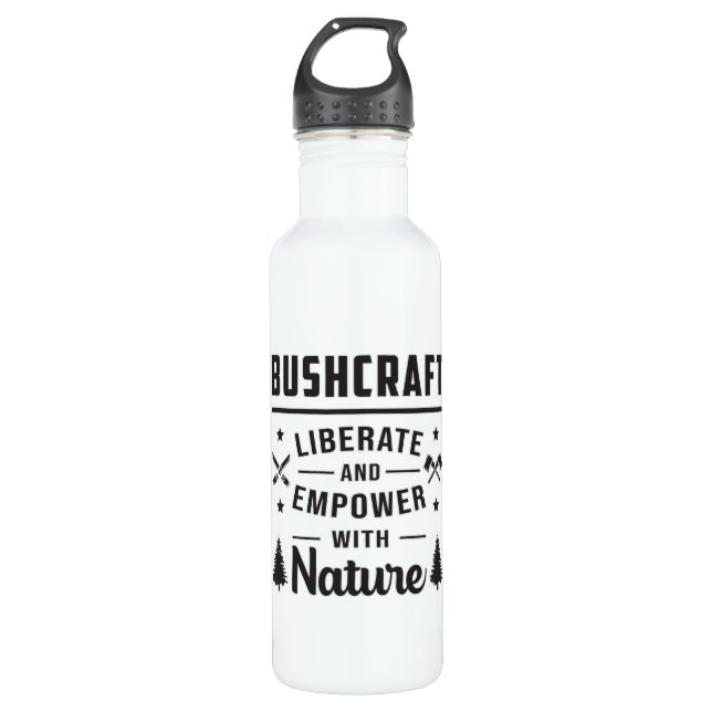 Bushcraft Apocalypse Survival Outdoor Gift Idea Stainless Steel Water Bottle (Front)