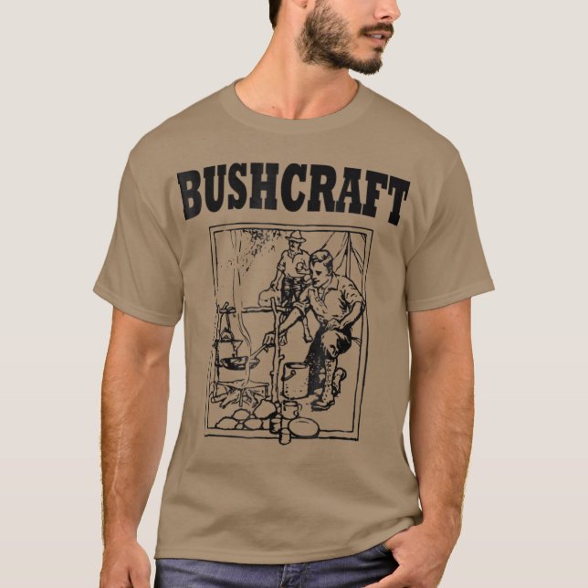 Bushcraft  for Men Camping Wilderness Survival T-Shirt (Front)
