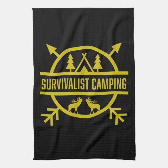 Bushcraft Outdoor Survivalist  Kitchen Towel (Vertical)