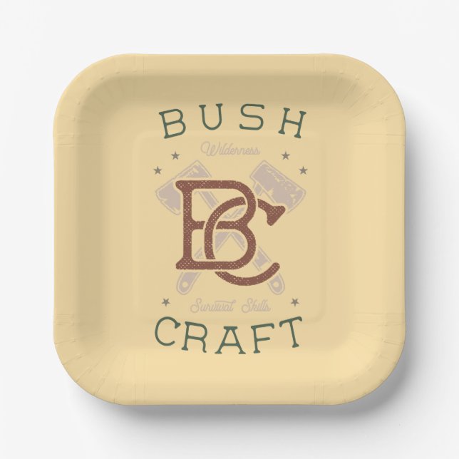 Bushcraft Survival Skills Wilderness Camping Paper Plates (Front)