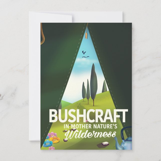 Bushcraft 'Visit Mother nature's' wilderness Invitation (Back)