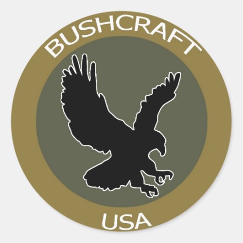 BushcraftUSA Brown Patch Classic Round Sticker