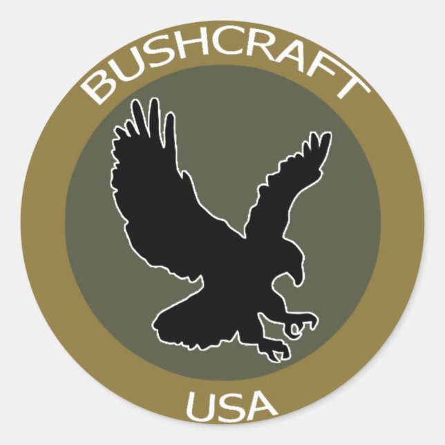 BushcraftUSA Brown Patch Classic Round Sticker (Front)