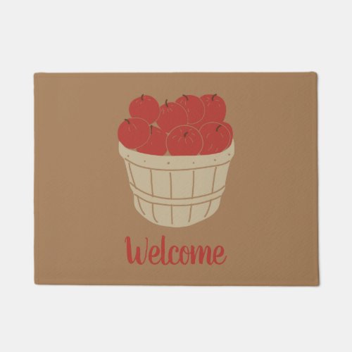 Bushel Basket of Apples Illustration Doormat