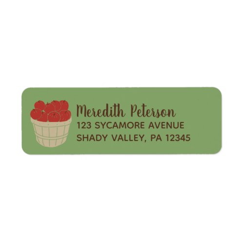 Bushel Basket of Apples Return Address Label