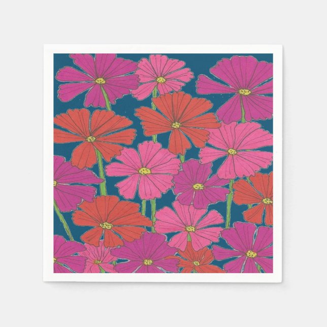 Bushel of Bright Cosmos  Napkins (Front)