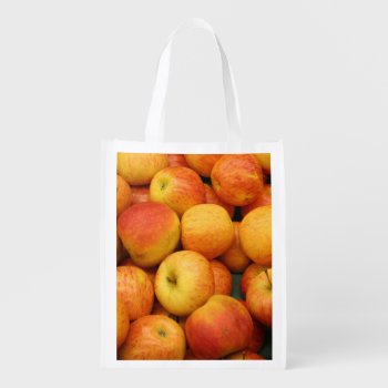 Bushel Of Delicious Apples Reusable Grocery Bag by StuffOrSomething at Zazzle