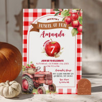 Bushel of Fun Red Apple and Truck Birthday Girl