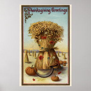 Bushel of Hay and Scythe Poster