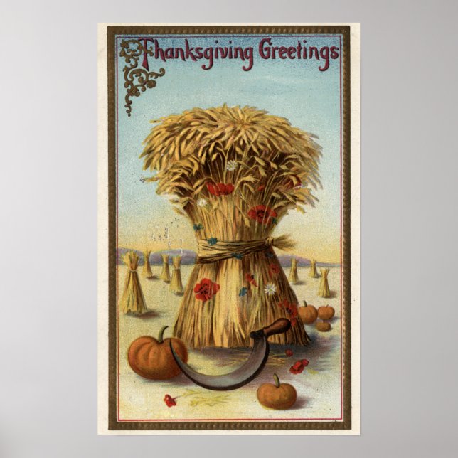 Bushel of Hay and Scythe Poster (Front)