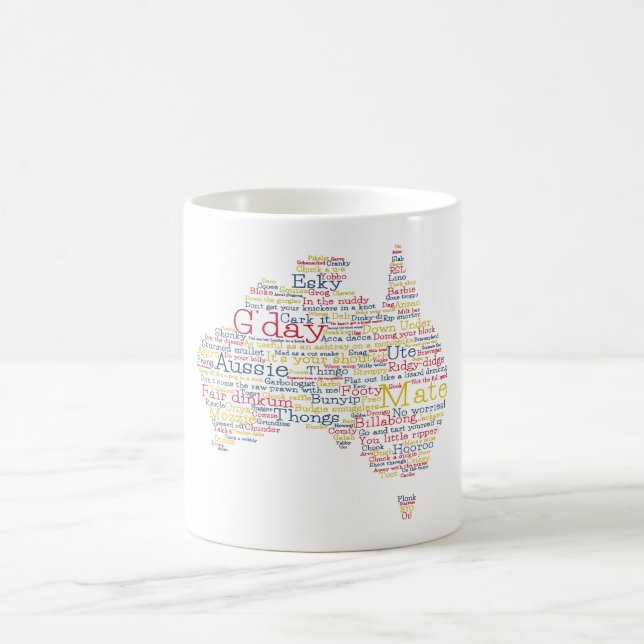 Bushfire Special Edition Aussie Slang Map Coffee Mug (Center)