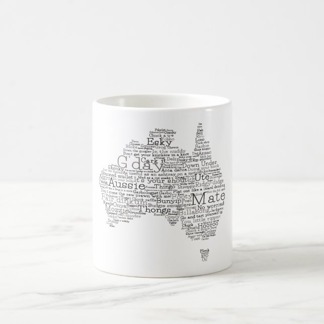 Bushfire Special Edition Aussie Slang Map Coffee Mug (Center)