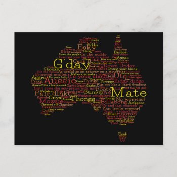 Bushfire Special Edition Aussie Slang Map Postcard by LifeOfRileyDesign at Zazzle