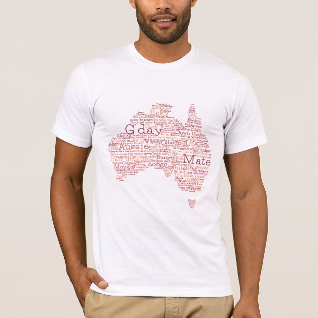 Bushfire Special Edition Aussie Slang Map T-Shirt (Front)