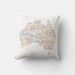 Bushfire Special Edition Aussie Slang Map Throw Pillow at Zazzle