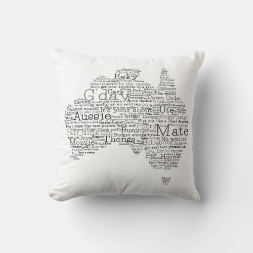 Bushfire Special Edition Aussie Slang Map Throw Pillow