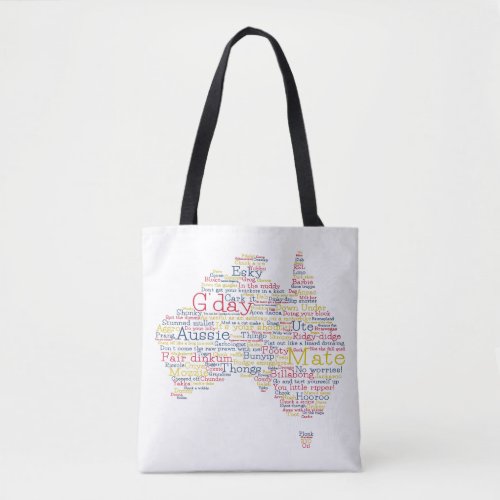 Bushfire Special Edition Aussie Slang Map Tote Bag