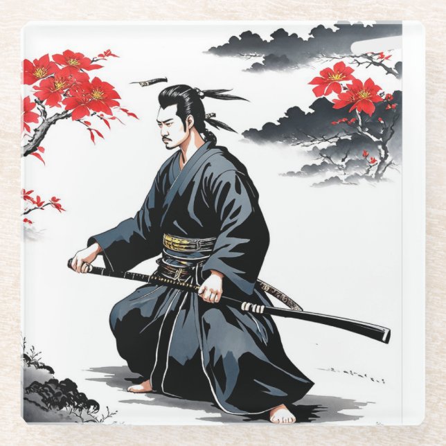 Bushido Code Samurai Masterpiece Glass Coaster (Front)