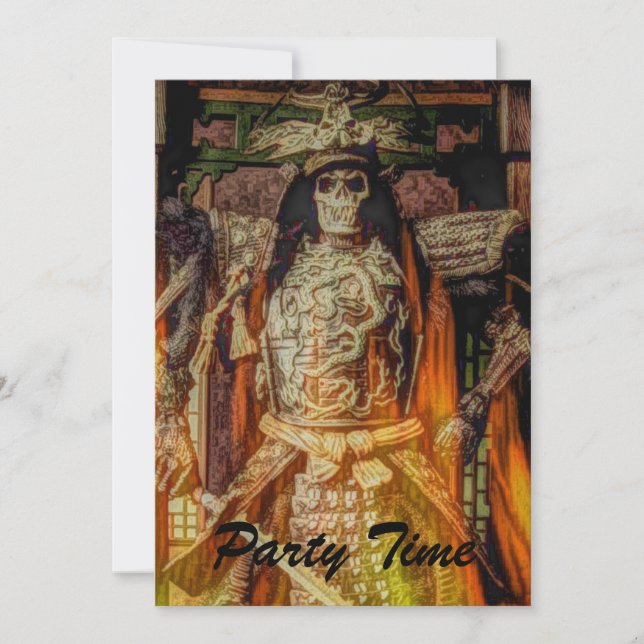 bushido Japanese samurai armor samurai skull Invitation (Front)