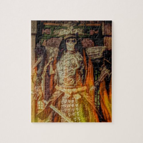 bushido Japanese samurai armor samurai skull Jigsaw Puzzle