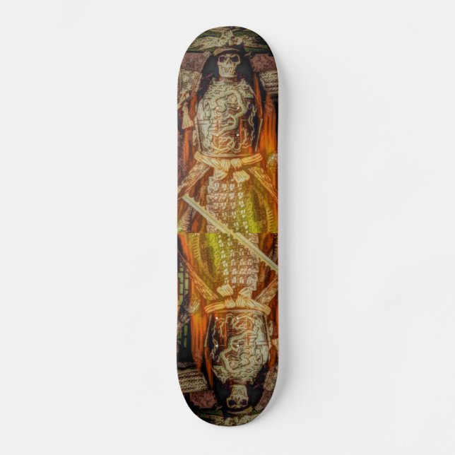 bushido Japanese samurai armor samurai skull Skateboard Deck (Front)