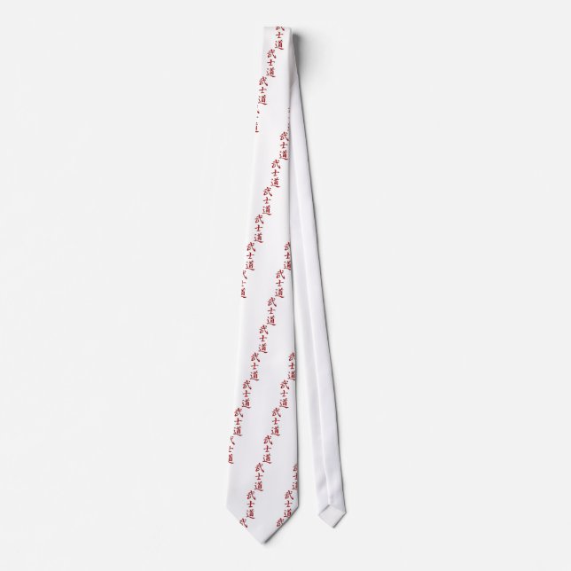 BUSHIDO KANJI red Neck Tie (Front)