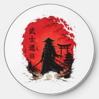 Bushido Samurai Warrior Red Moon Japanese Vintage. Wireless Charger