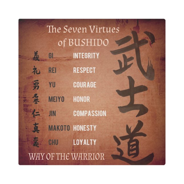 BUSHIDO VIRTUES METAL PRINT (Front)