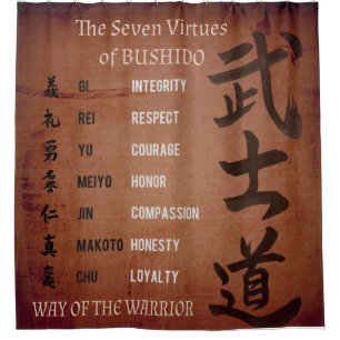 BUSHIDO VIRTUES SHOWER CURTAIN