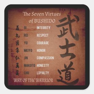 BUSHIDO VIRTUES SQUARE STICKER