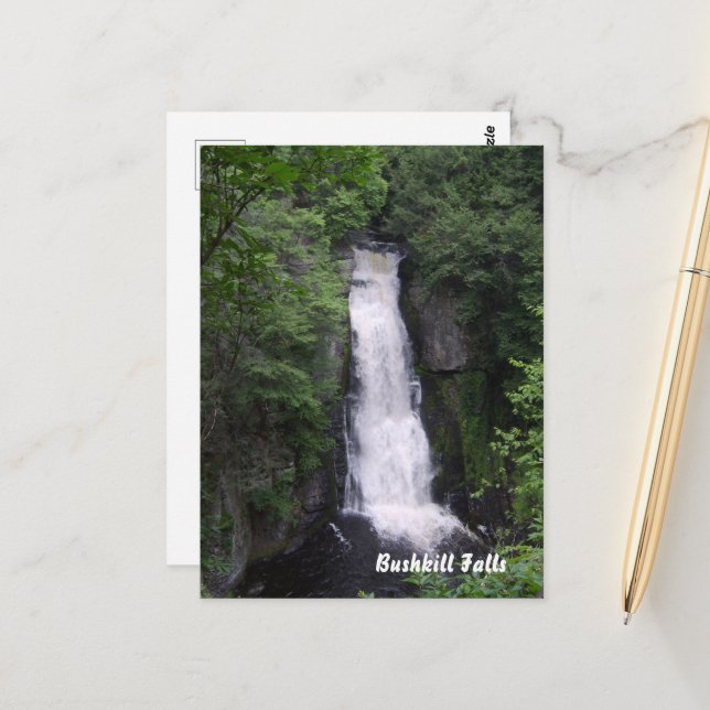 Bushkill Falls Poster Postcard (Front/Back In Situ)