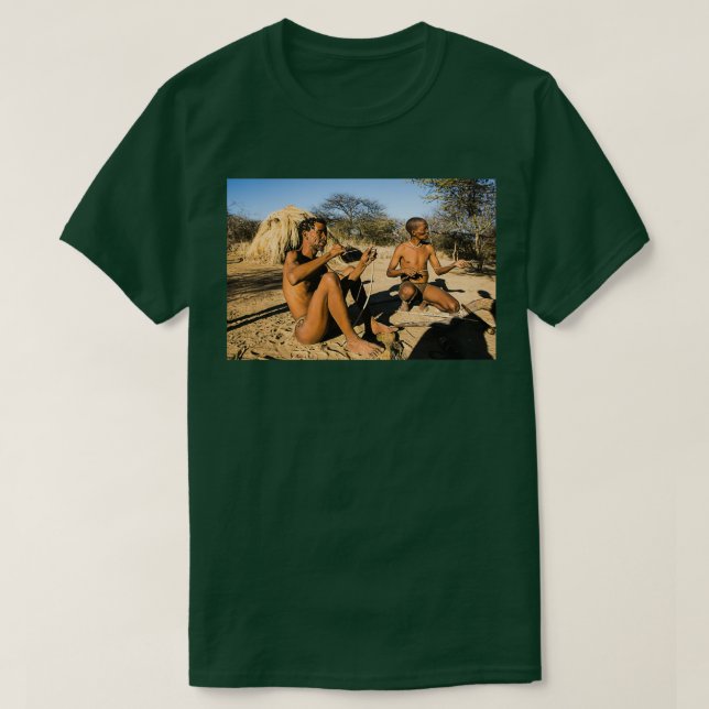 Bushman Kalahari Desert Namibia T-Shirt (Design Front)